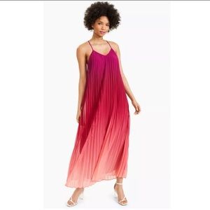 Bar III Pleated Ombré Maxi Dress NWT